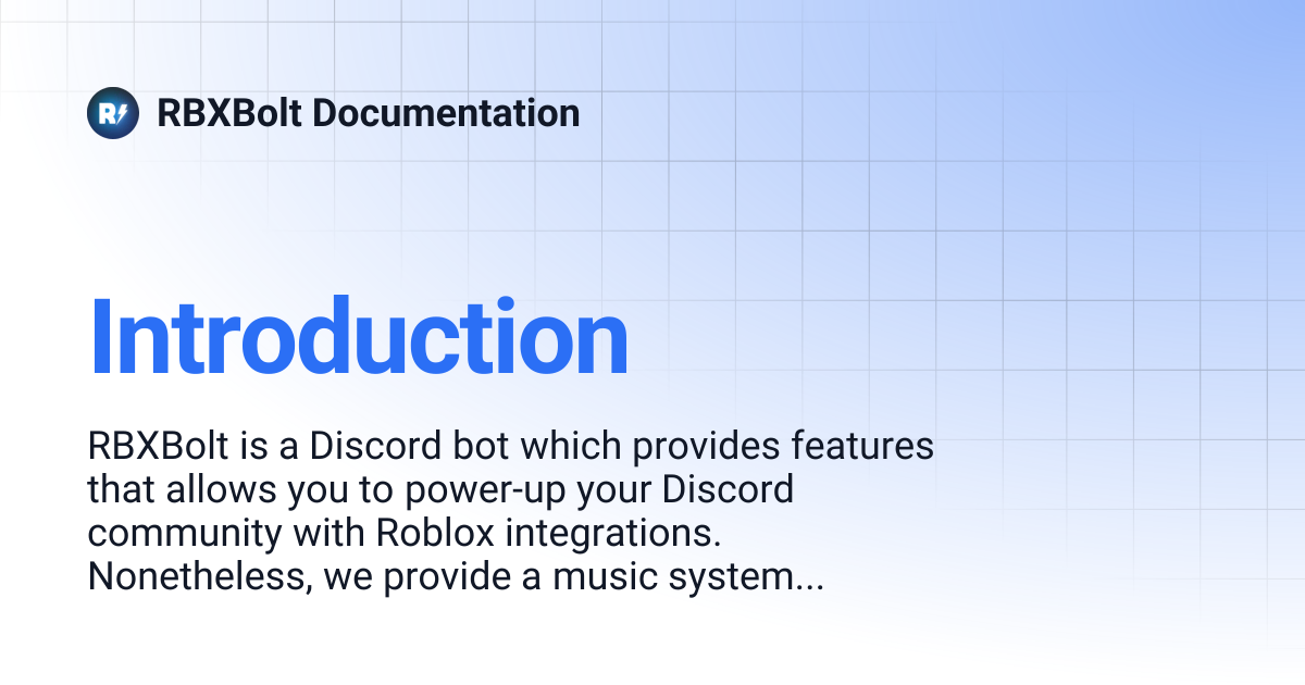 Introduction | RBXBolt Documentation